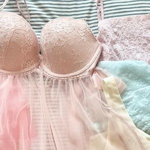Victoria Secret Princess Bedazzled Chiffon Push-up Bra Lingerie VALENTINES DAY